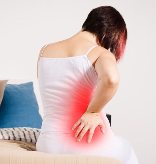 Back pain with lumbar osteochondrosis